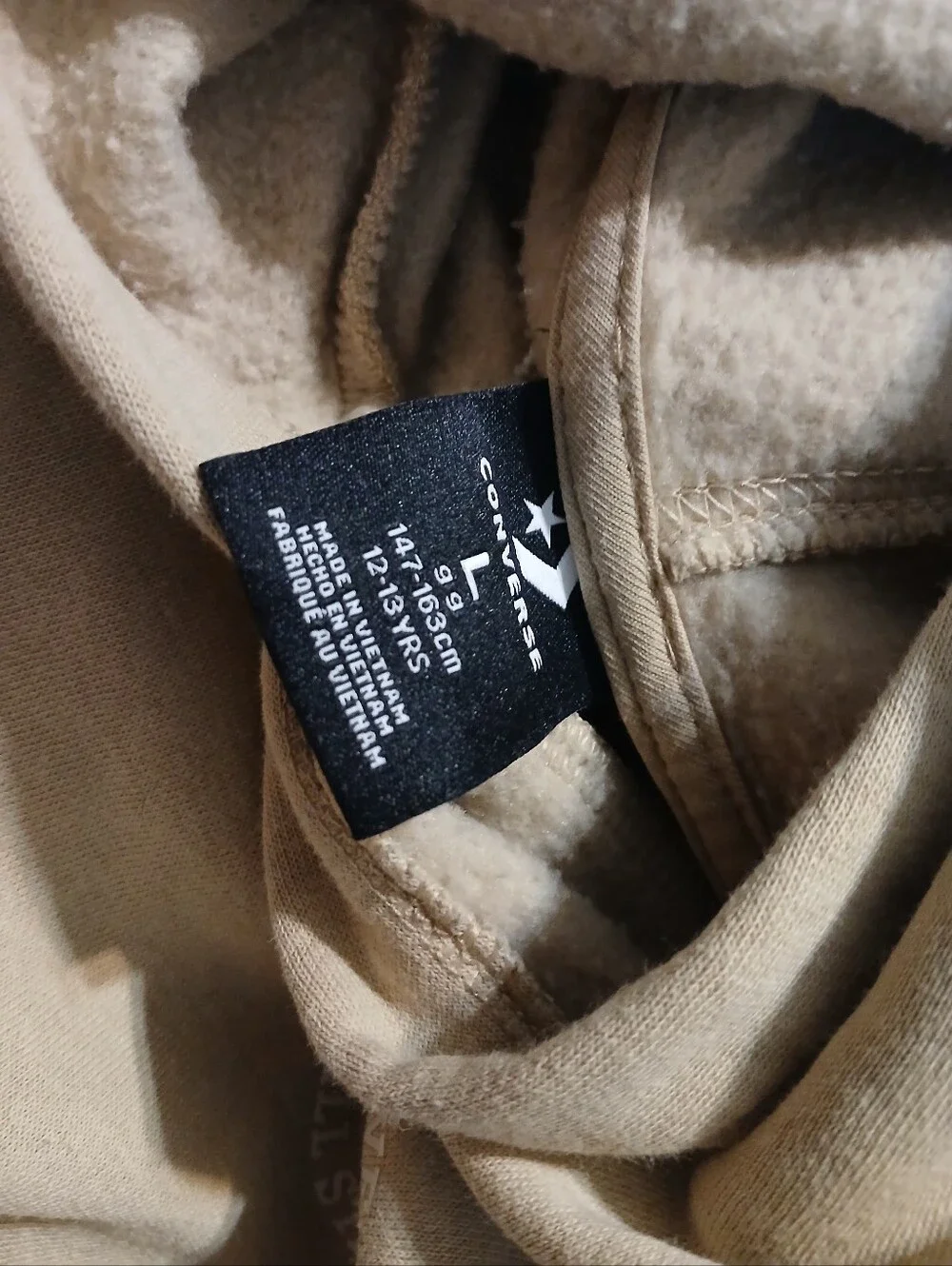 Converse Beige Hooded Pullover Sweatshirt